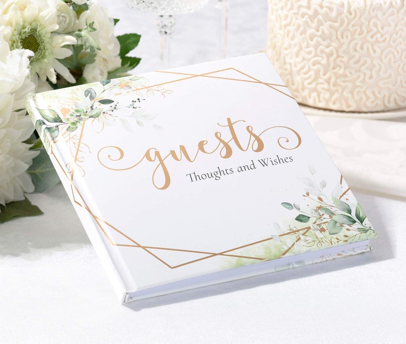 Lillian Rose Botanical and Geometric Guest Book with Gold Accents - Image 4